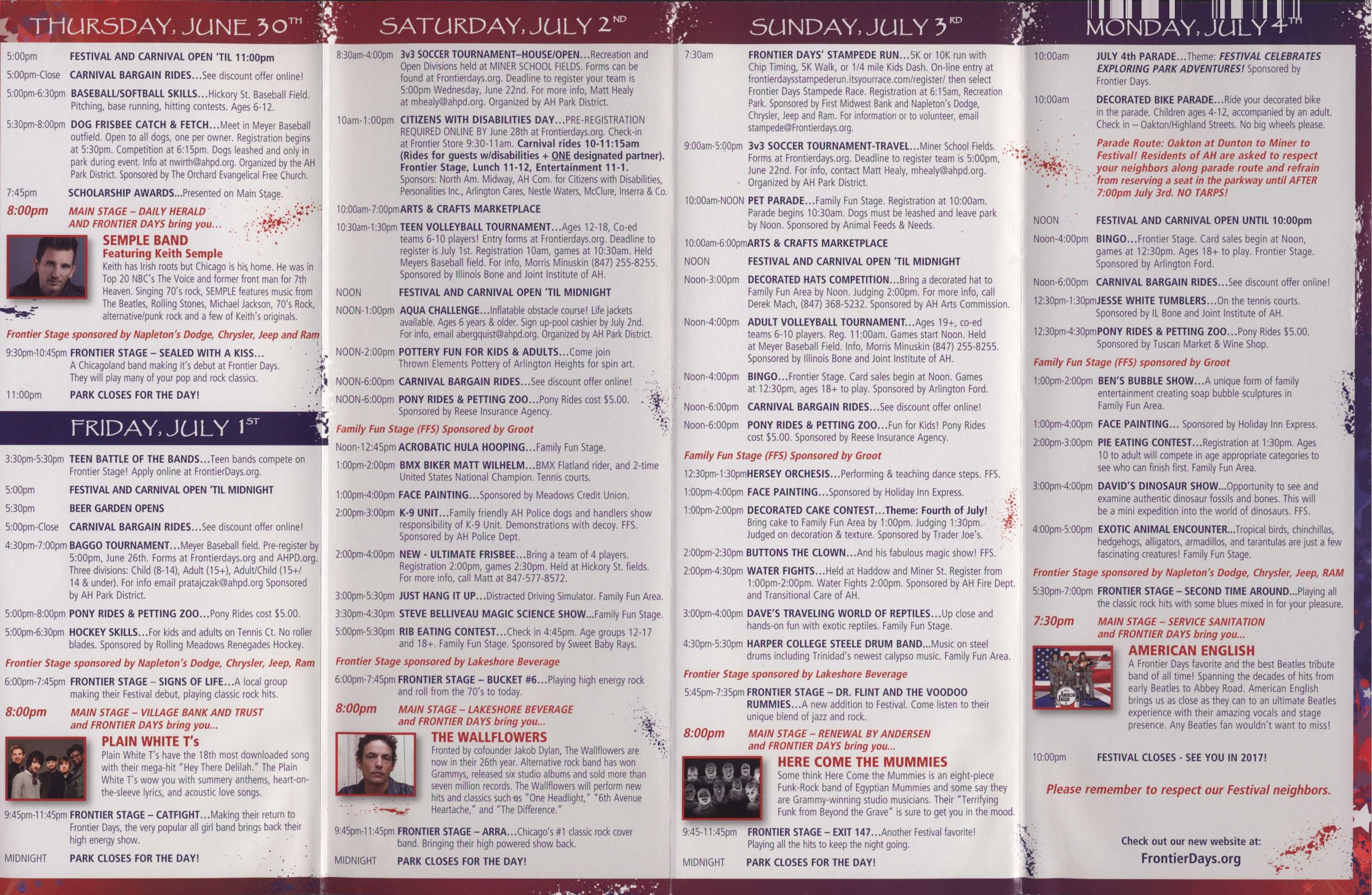 Frontier Days 2016 brochure, page 2