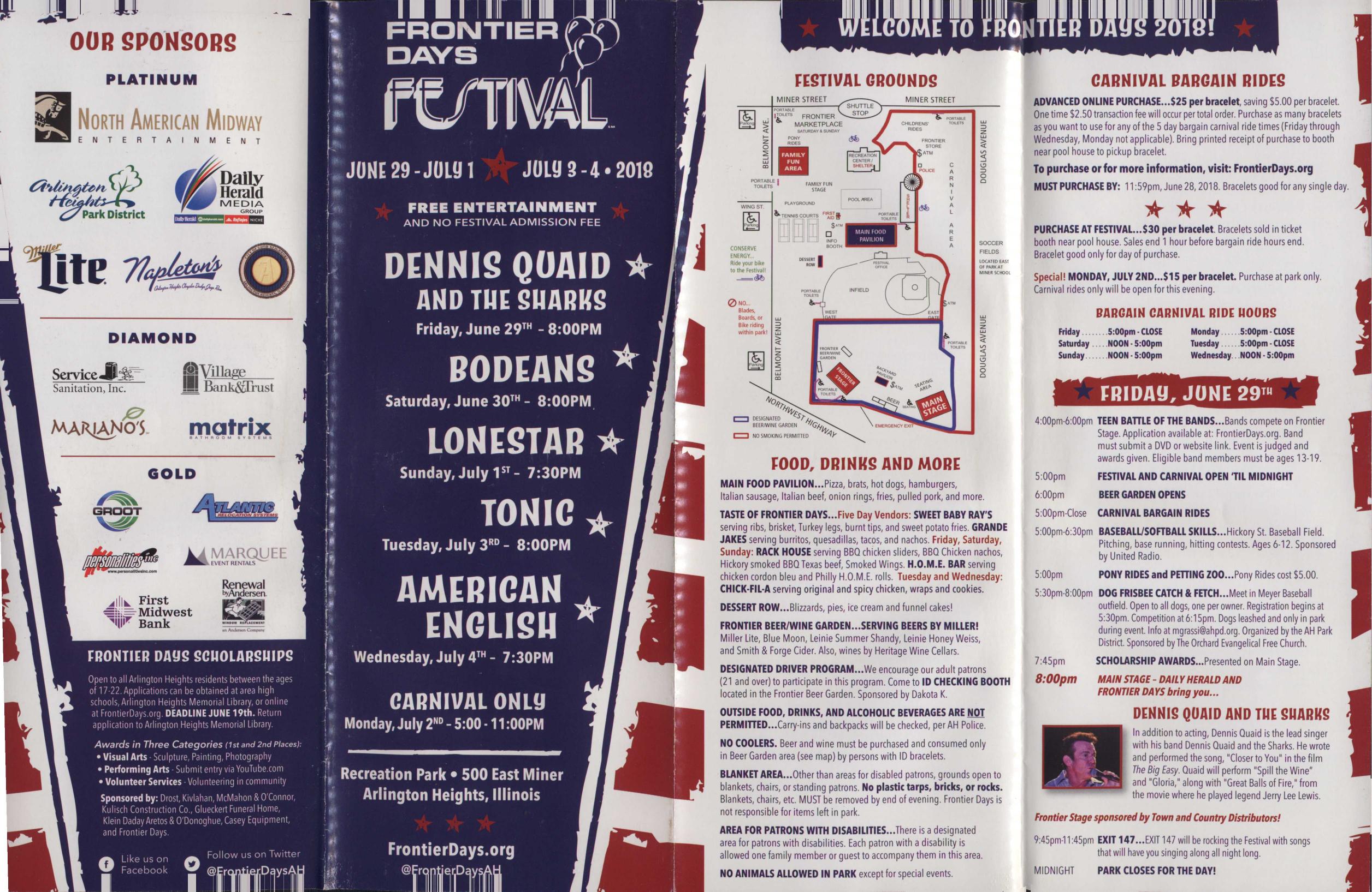 Frontier Days 2018 brochure, page 1