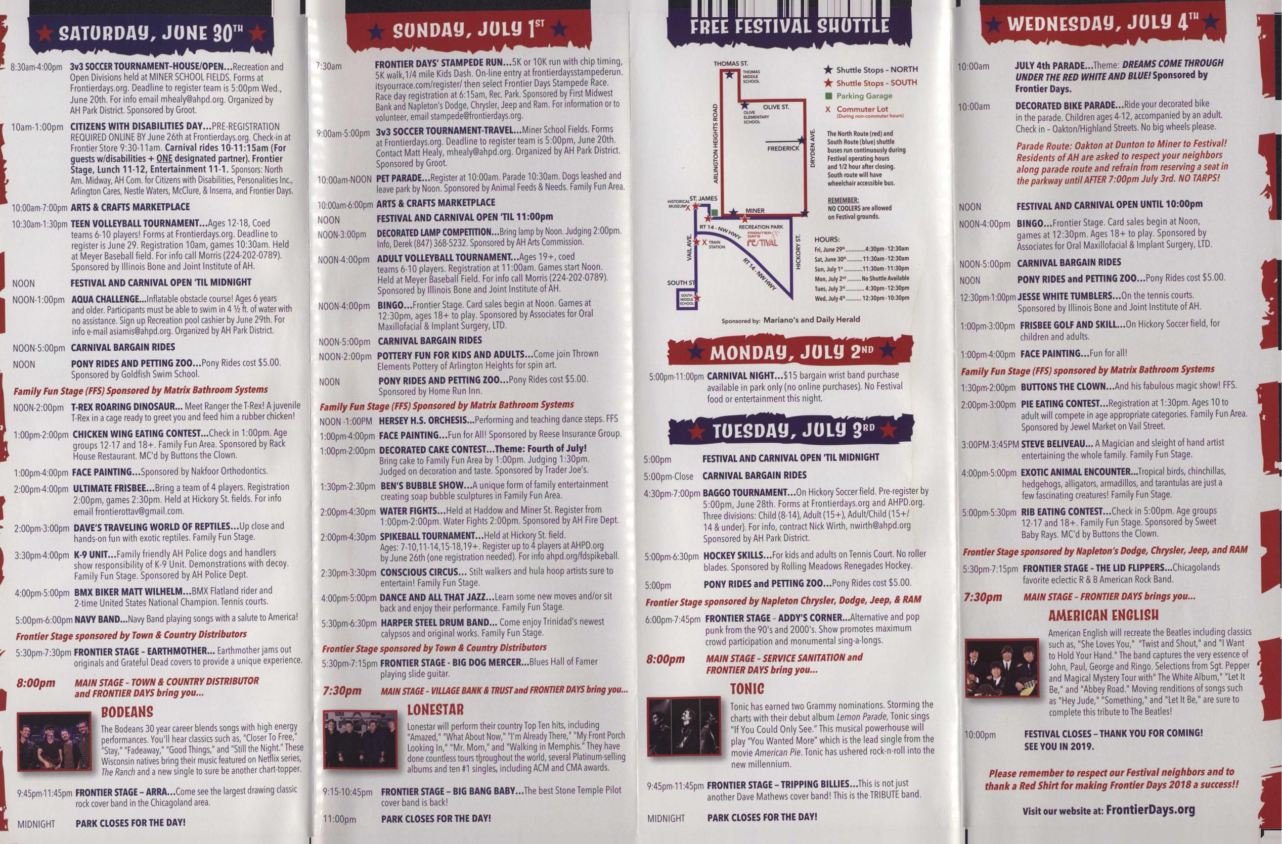Frontier Days 2018 brochure, page 2