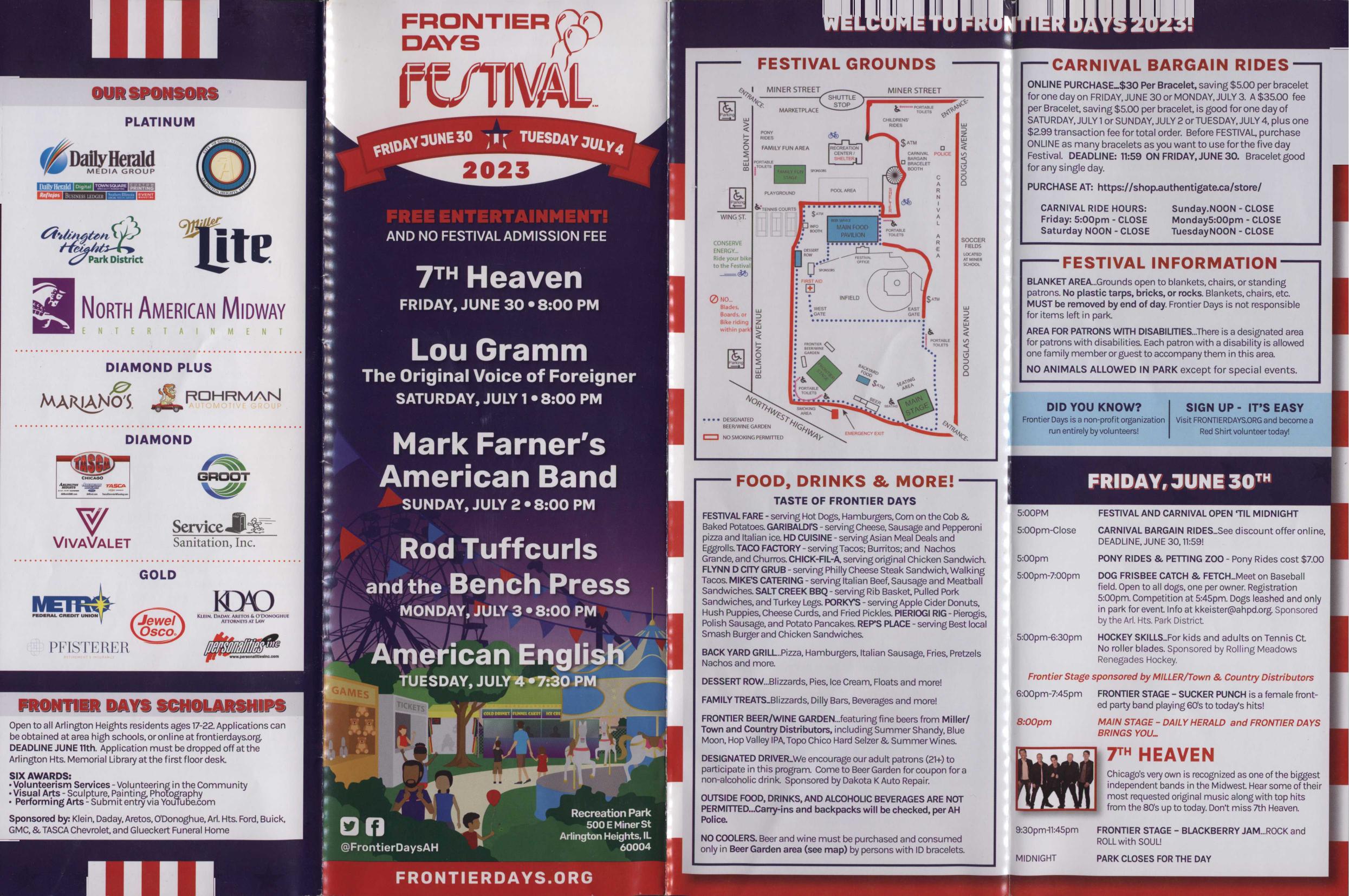 Frontier Days 2023 brochure, page 1
