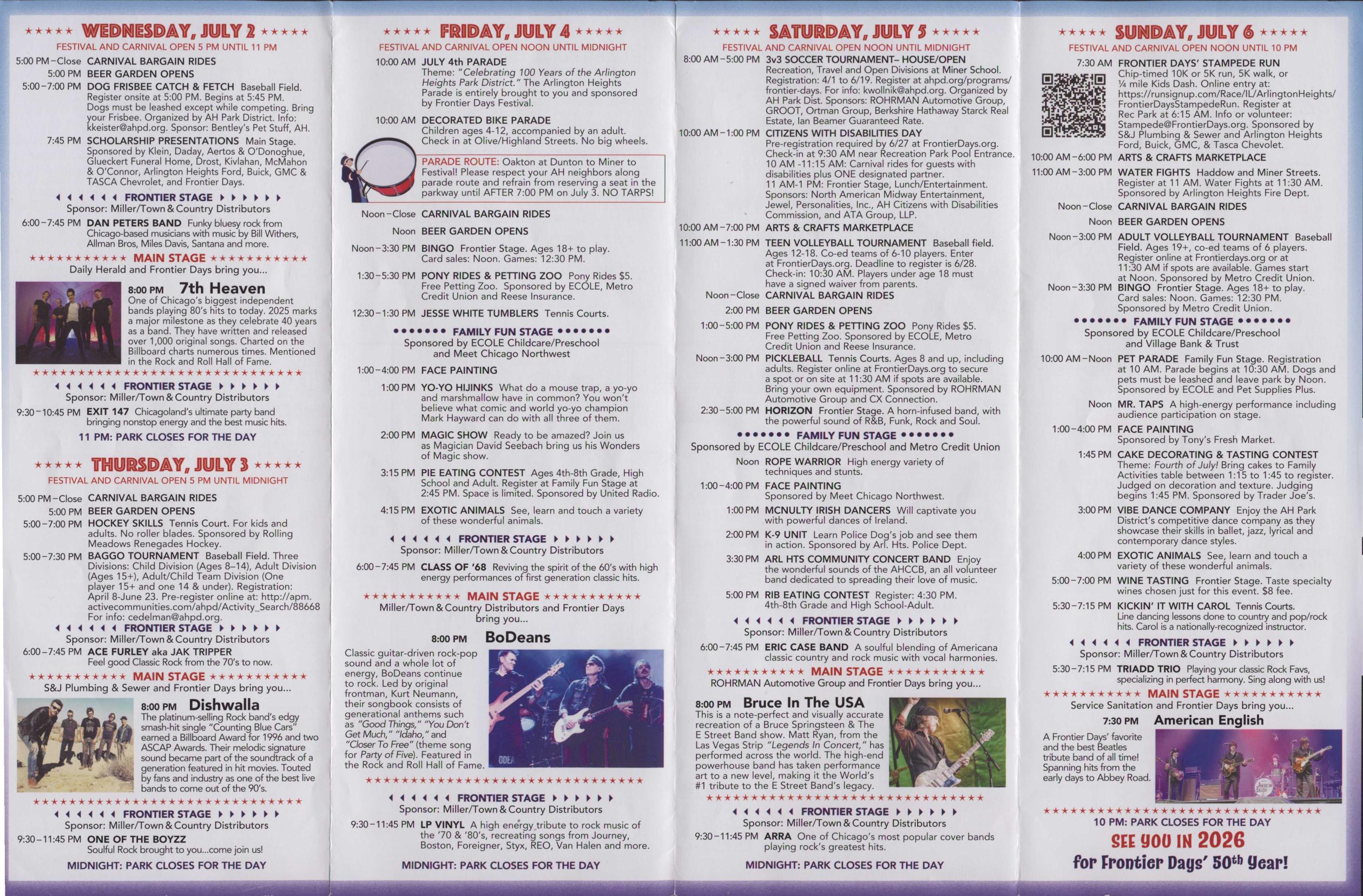 Frontier Days 2025 brochure, page 2