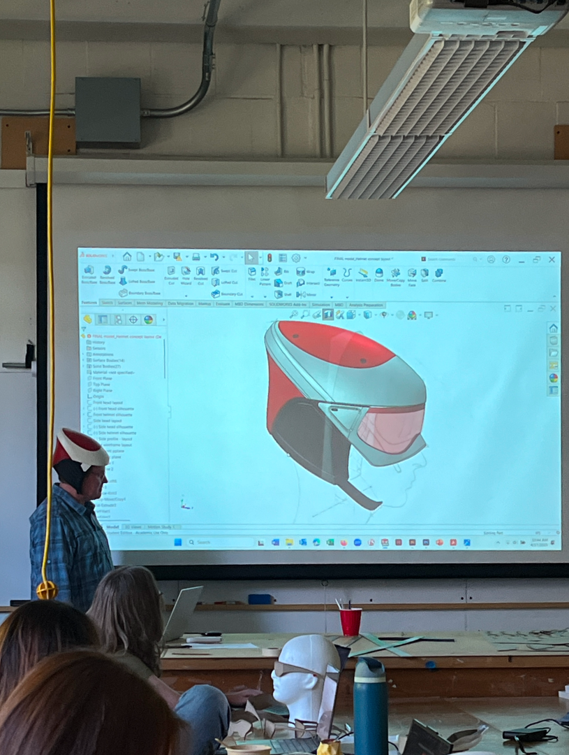 A human factors lecture featuring Jason’s helmet.