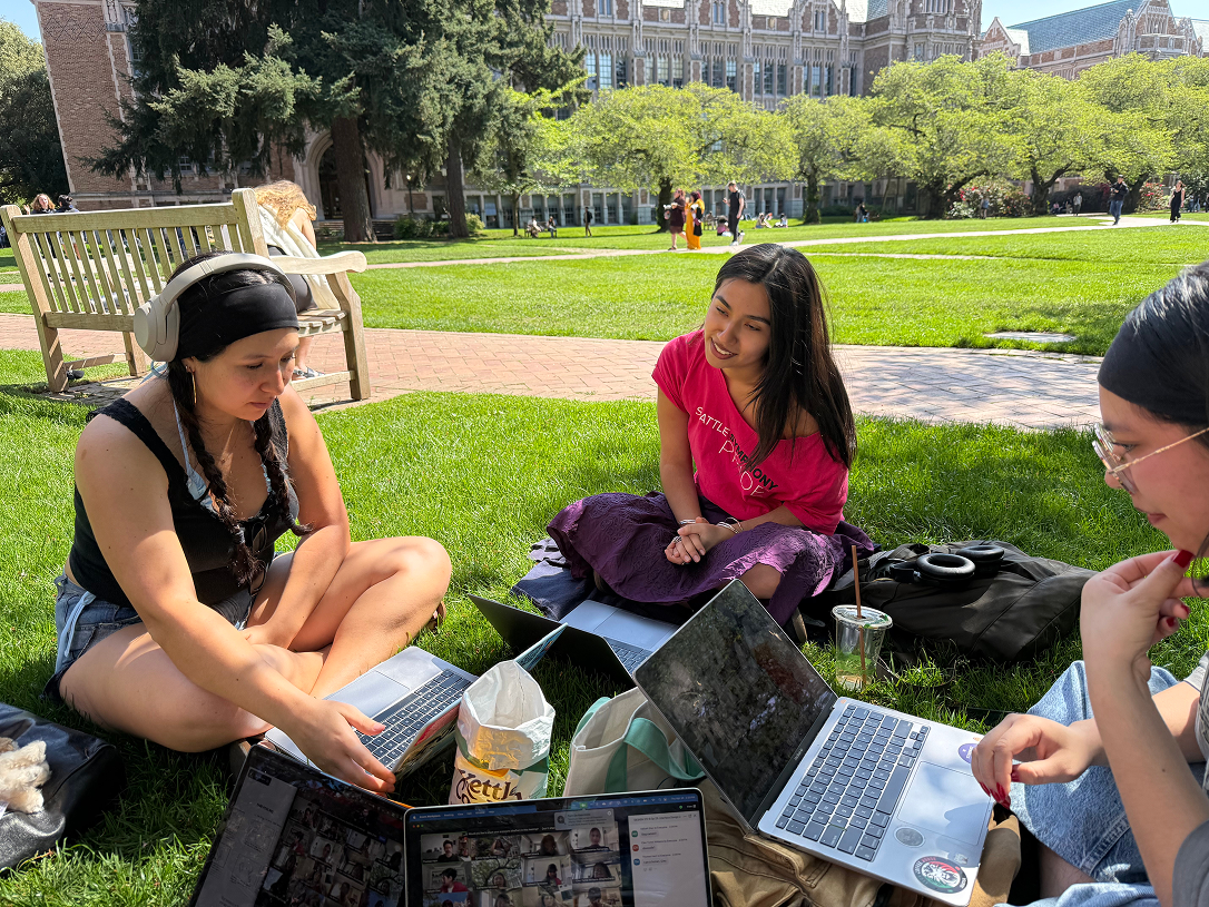 Because the weather was so nice, we had a lot of Zoom work sessions outside!