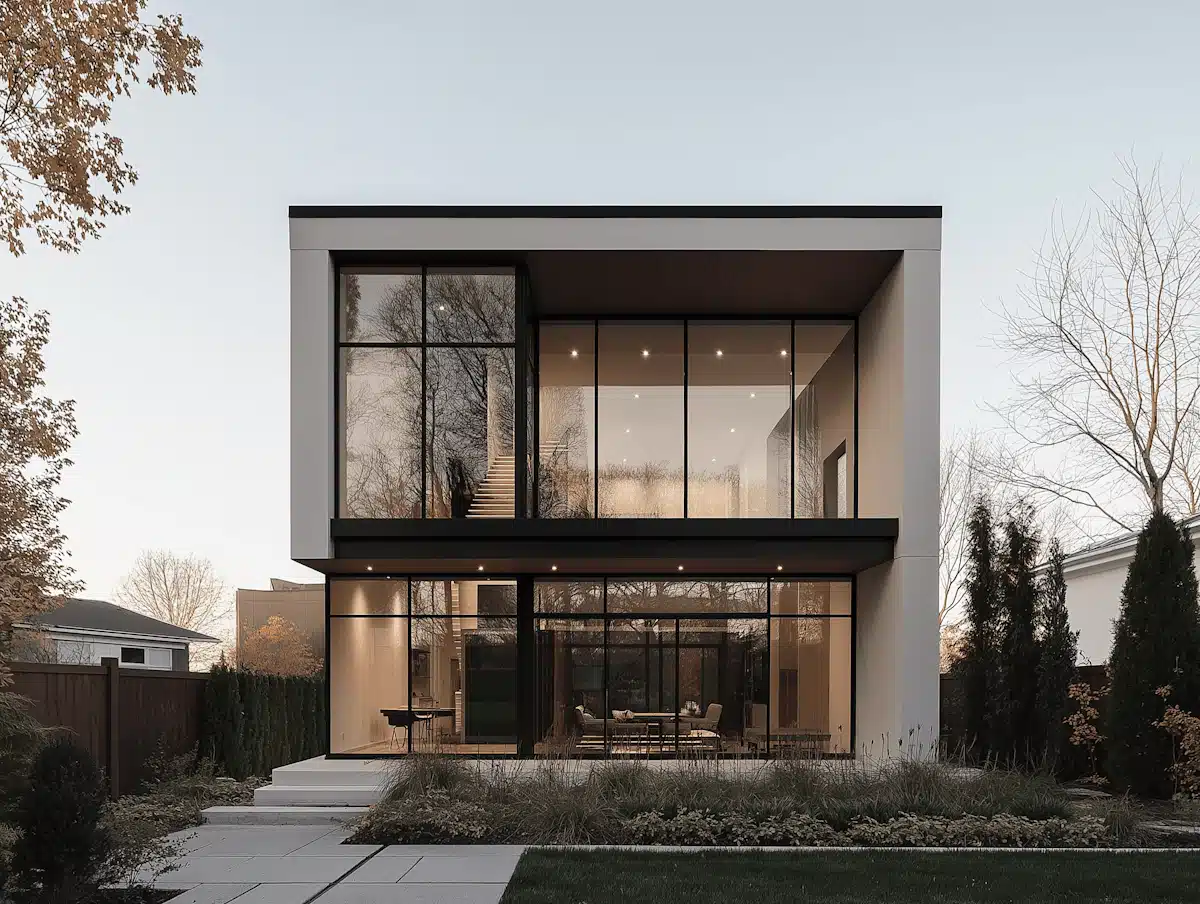 An elegance clear white inside architecture