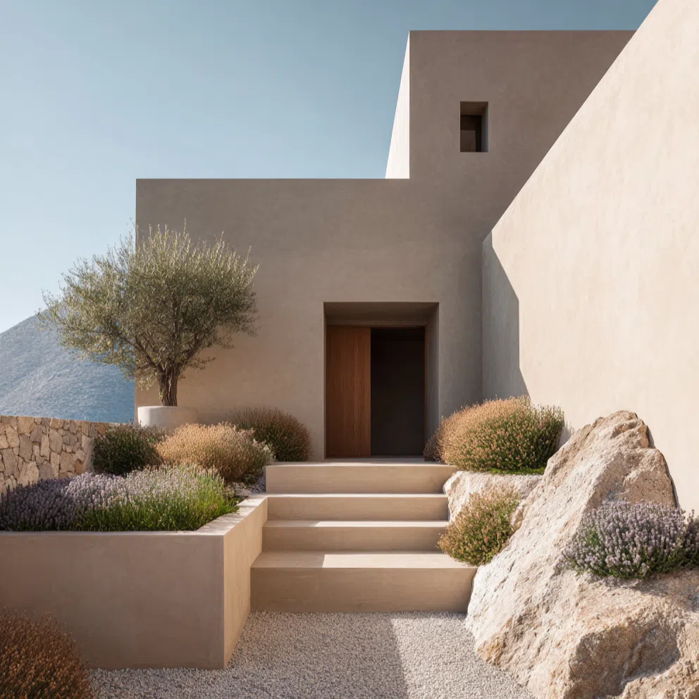 A warm cozy house with a clear sky view