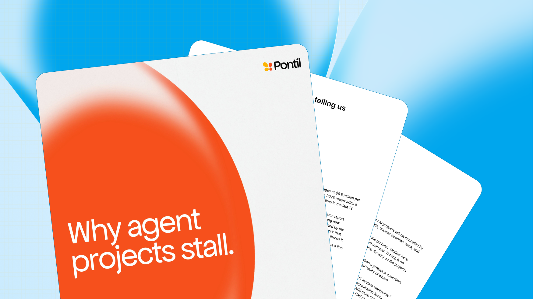 Decorative imagery using Pontil's brand colour and visuals