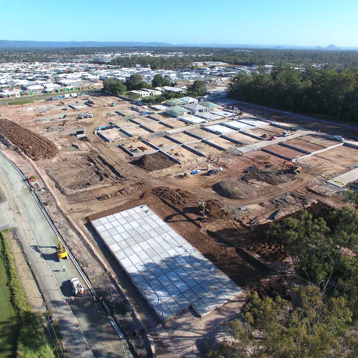 drone view of new development block