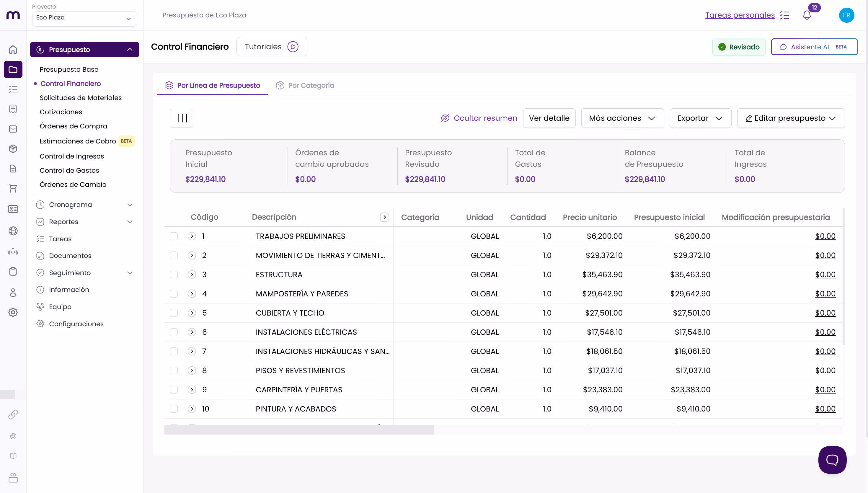 Mawi - Control Financiero de Obras