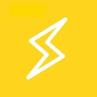 White lightning bolt icon on a yellow background.