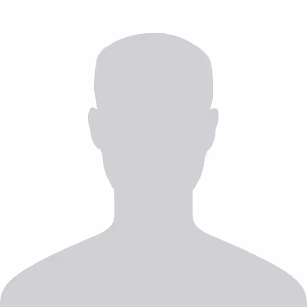 Graue Silhouette einer männlichen Personenavatar auf weißem Hintergrund.