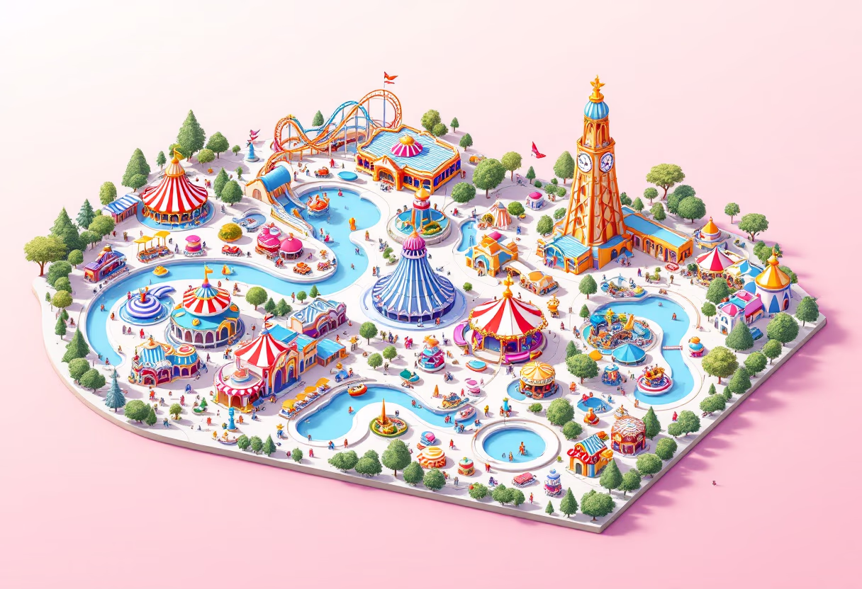 image of park map for an amusement park