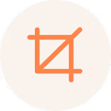 a white circle with orange and black logo