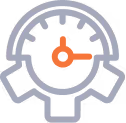 a logo of a clock