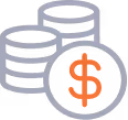 a stack of coins with a dollar sign