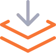 a orange arrow pointing down