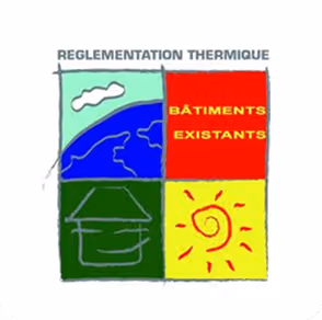 Logo de la règlementation thermique des bâtiments existants.