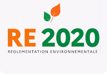 Logo de la règlementation environnementale RE 2020.