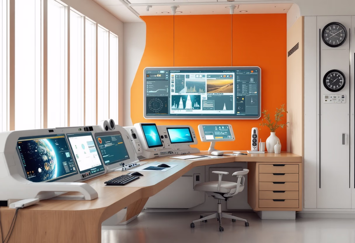 image of mission control room (for a space tech)
