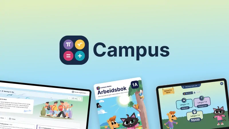 Campus logo og bilder av produkter fra Campus