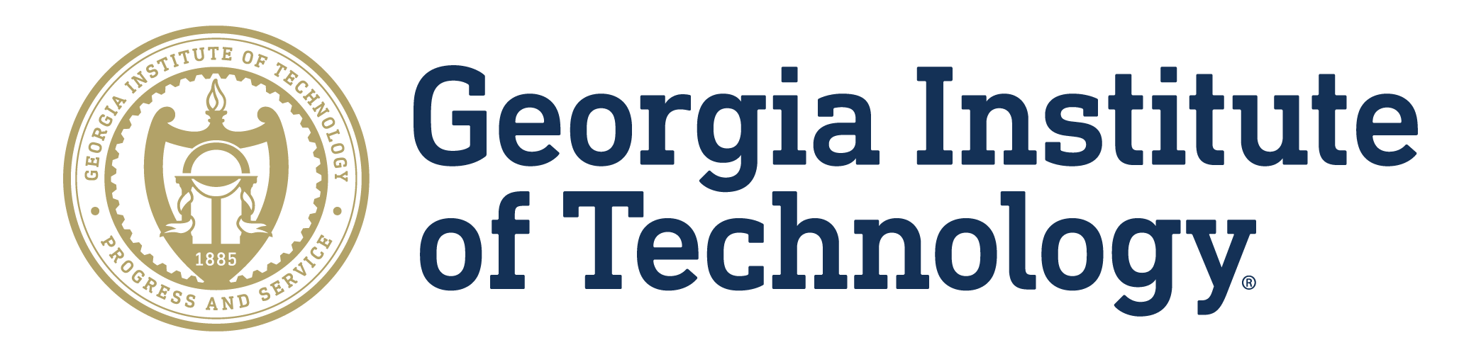 Georgia Institute of Technology logo with gold seal and navy text.