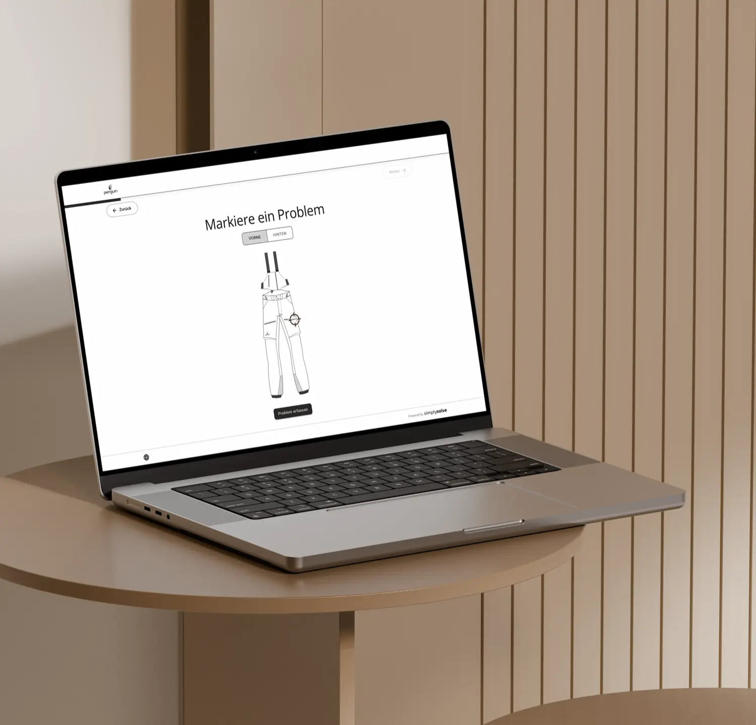 Laptop mit der simplysolve App, die Daten-Intelligenz nutzt