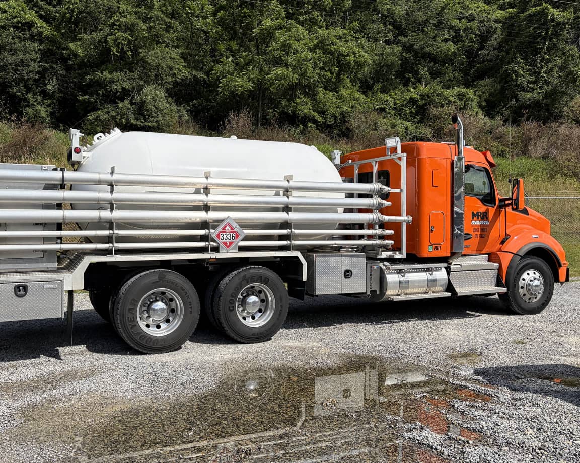 MRR odorant delivery tanker truck on site