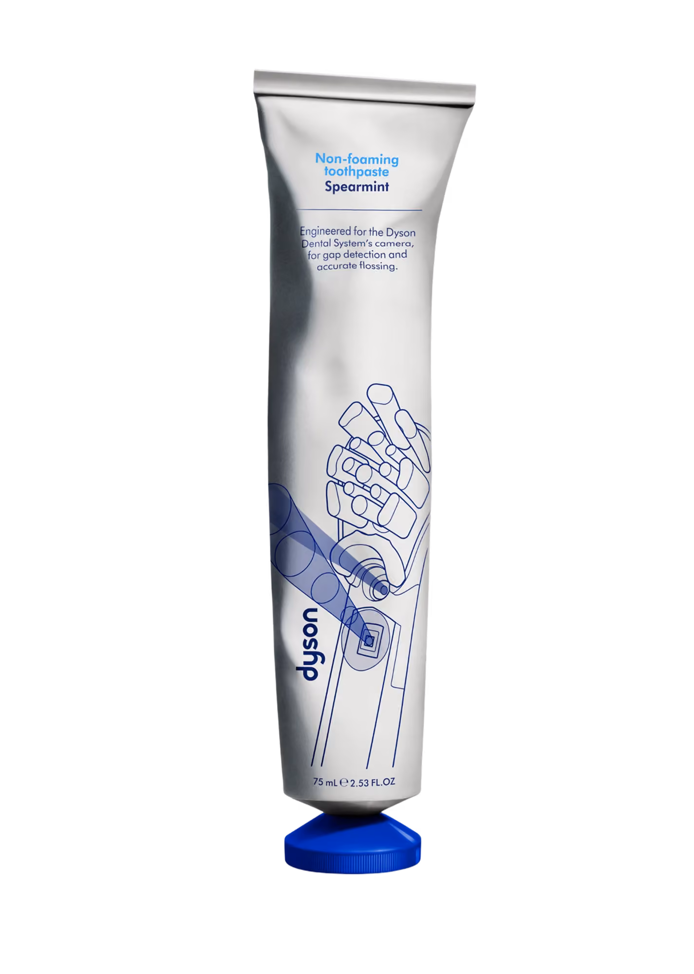 Tube of Dyson non-foaming spearmint toothpaste.