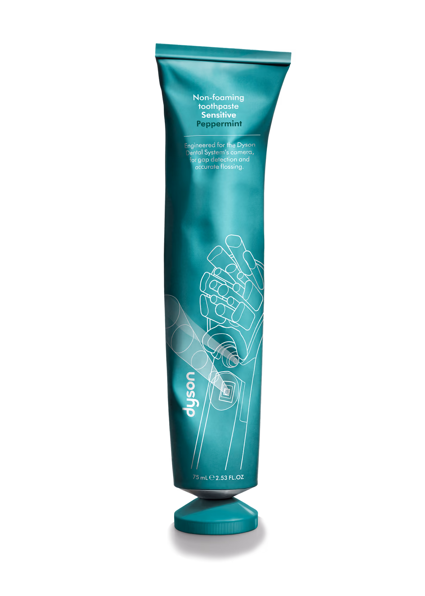 Tube of Dyson non-foaming peppermint toothpaste.