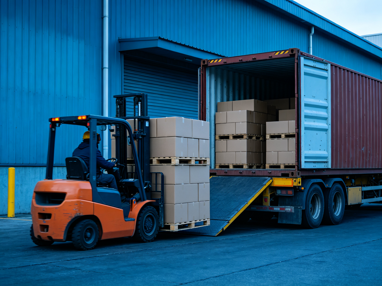 Additional handling work as finished cartons are loaded for shipment