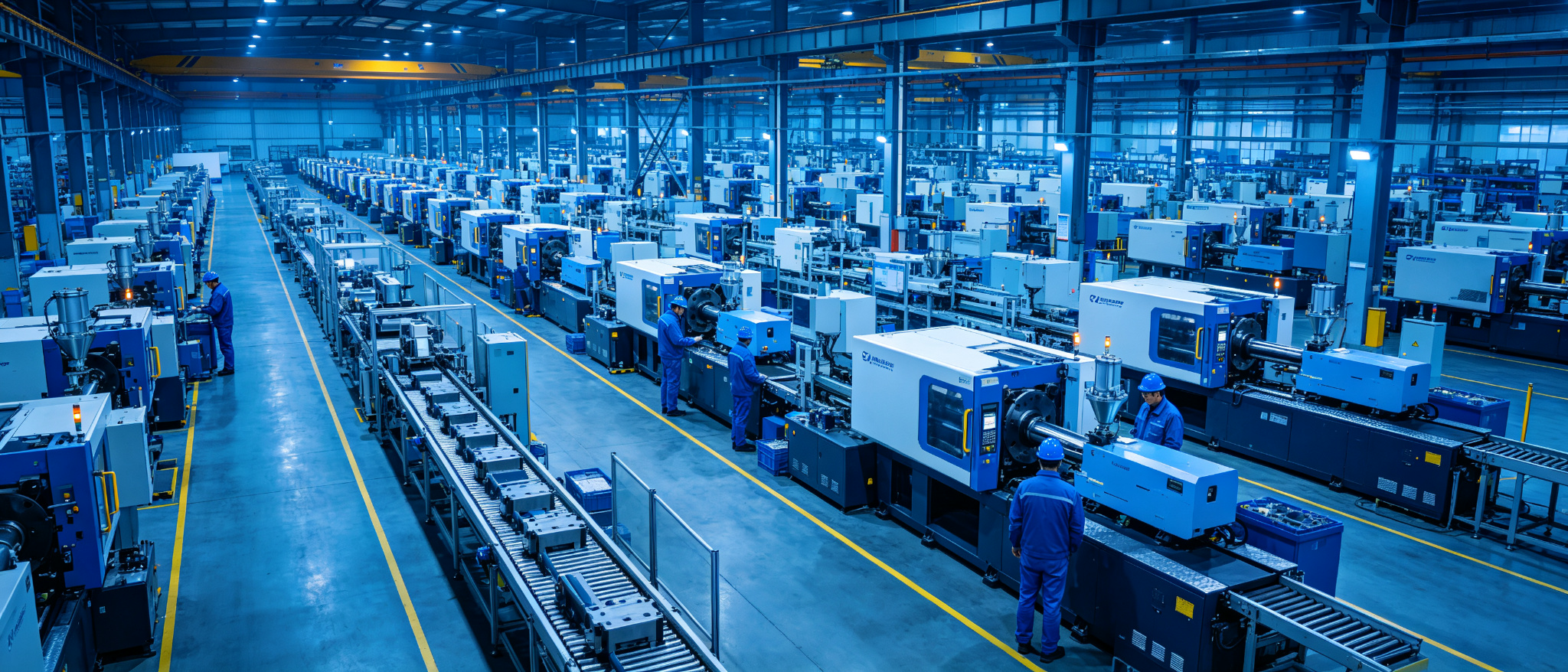 Wide view of a partner factory production floor where an oversight project runs