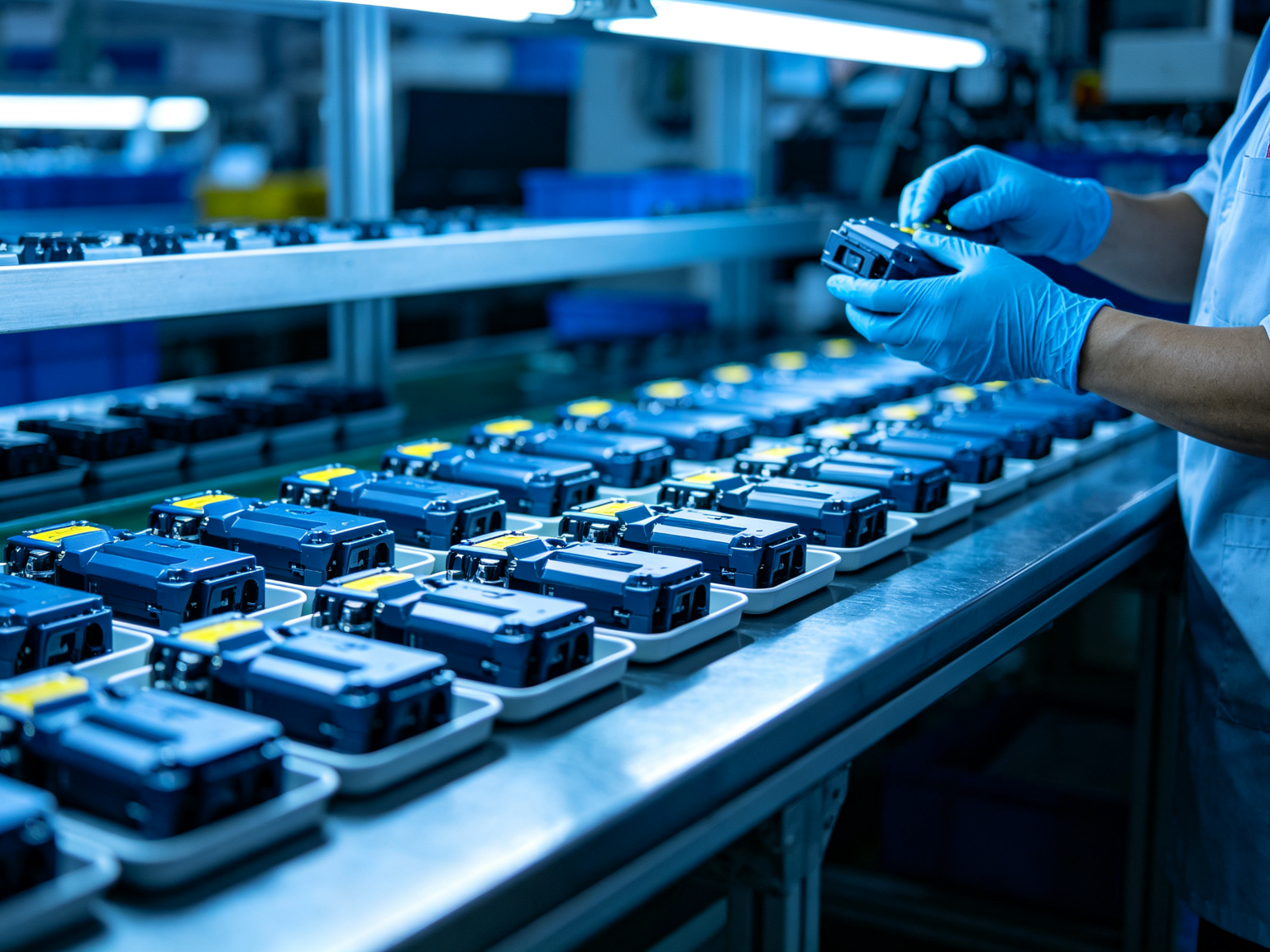 Overseas customer observing a production area during a coordinated factory visit