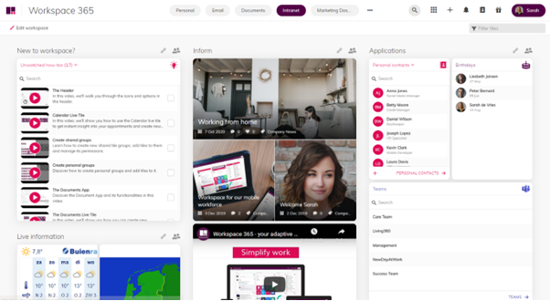Workspace 365 intranet