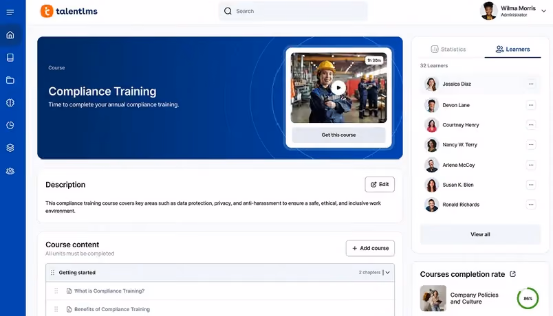 TalentLMS Dashboard