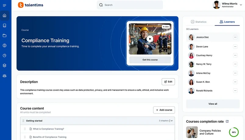 TalentLMS Dashboard