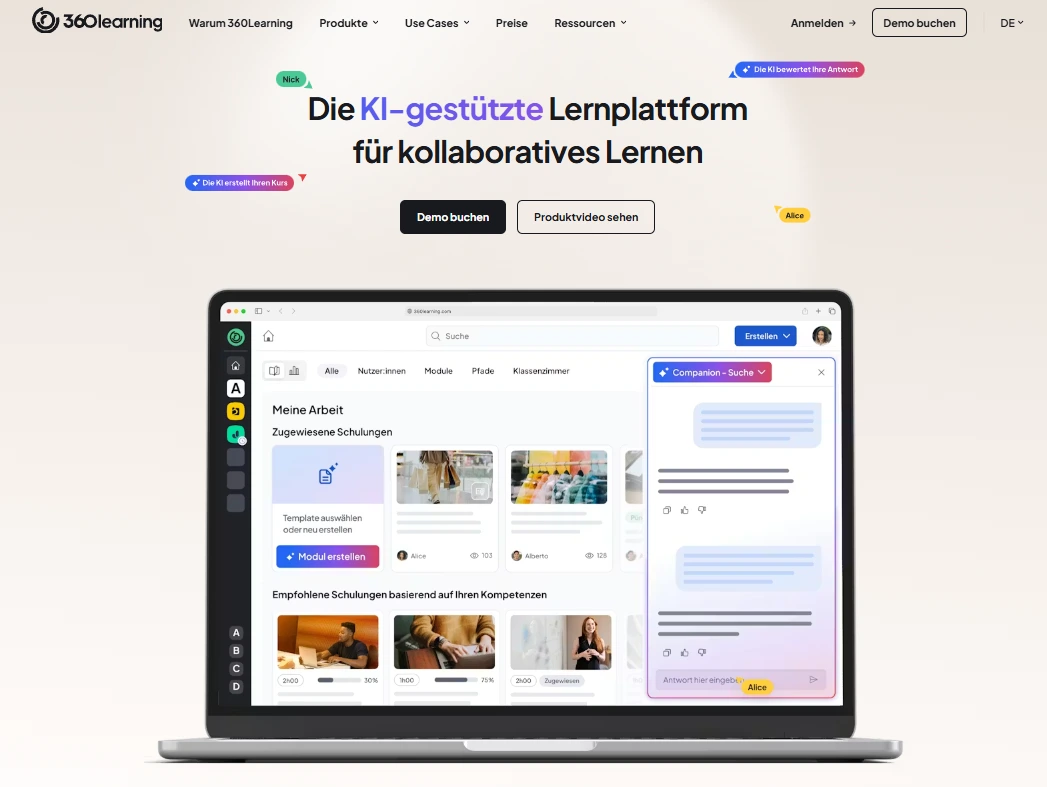 360learning Homepage Screenshot