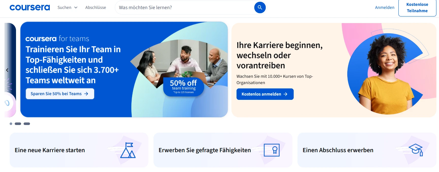 Coursera Homepage Screenshot