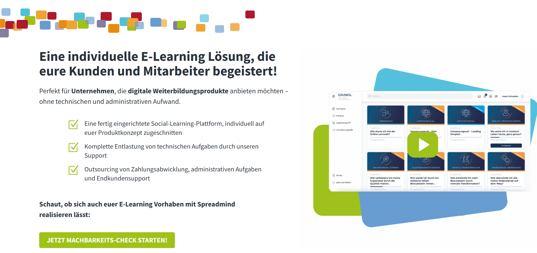 Spreadmind Homepage Screenshot