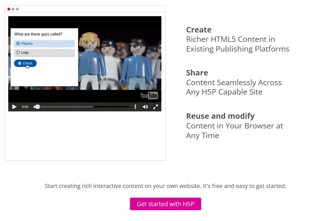 E-learning authoring tool comparison by keelearning_Screenshot H5P