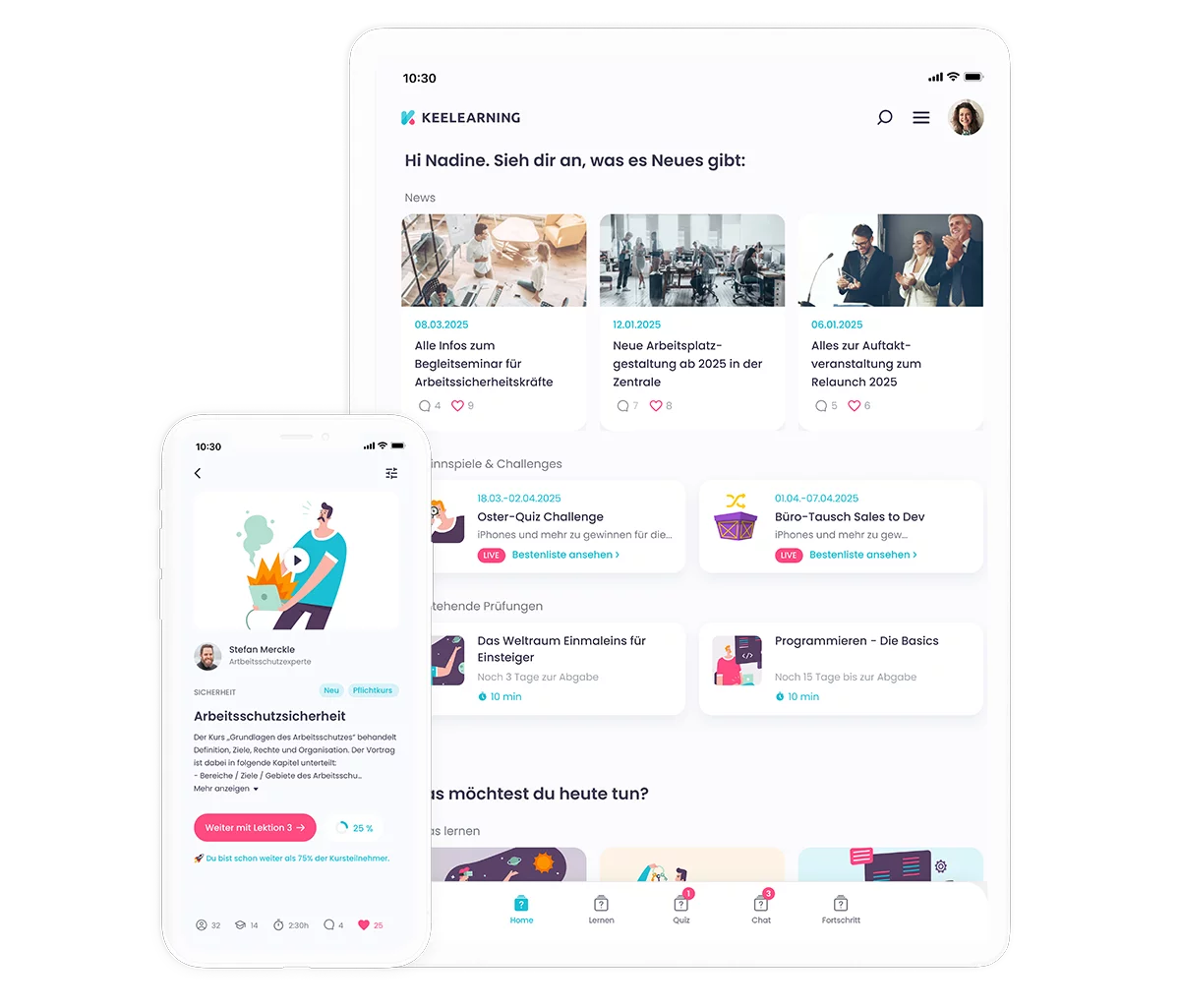 App für Mitarbeiter im Bauwesen keelearning für Bauunternehmen und Baustelle
