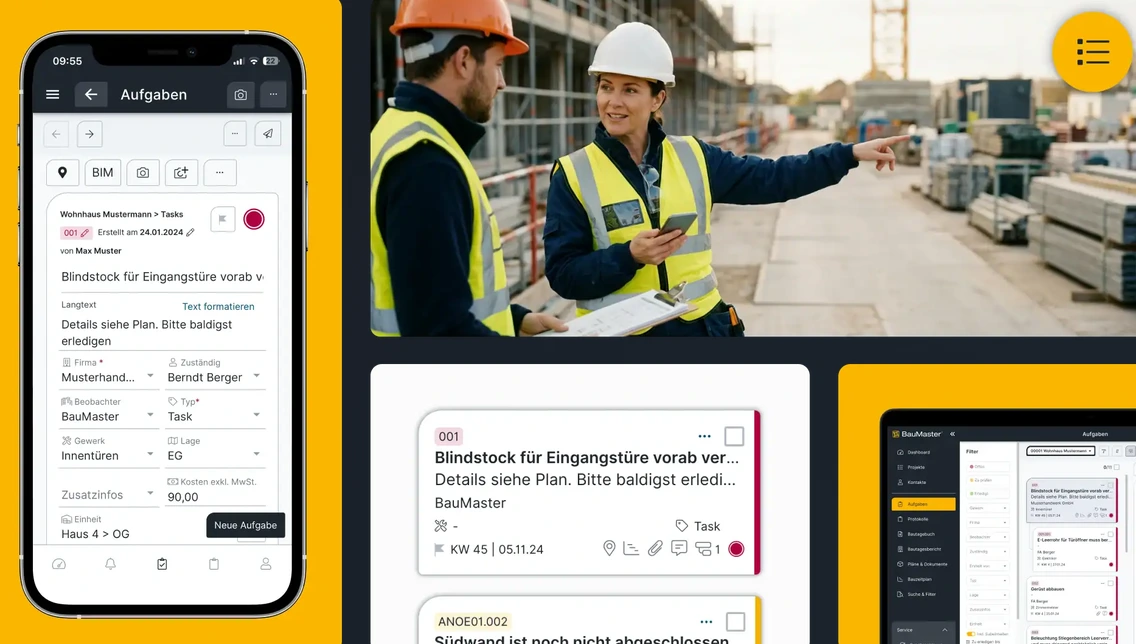 BauMaster Screenshot im Vergleich von keelearning bei Apps für Mitarbeiter im Bauwesen