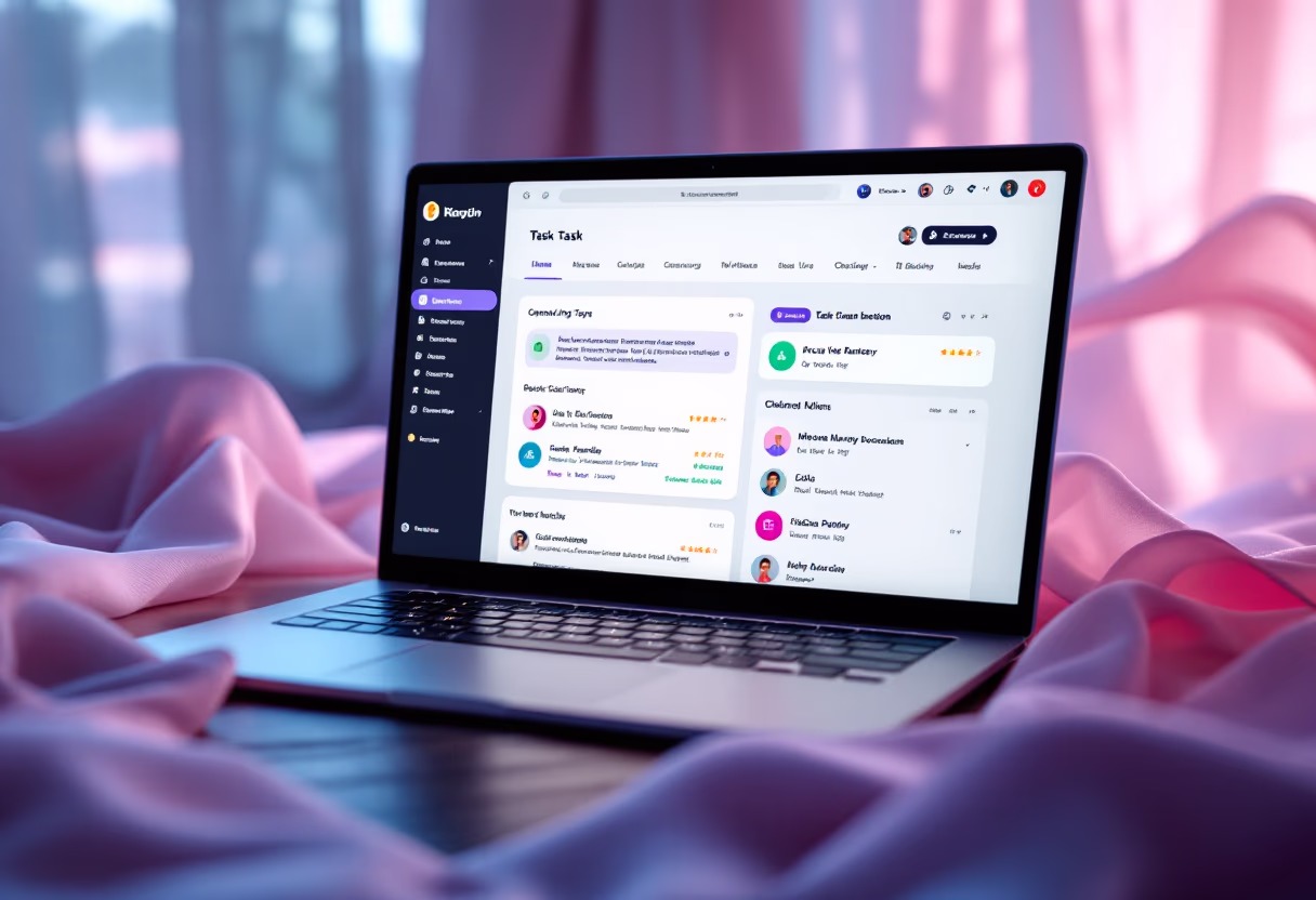 interface of task management module (for a productivity tools business)