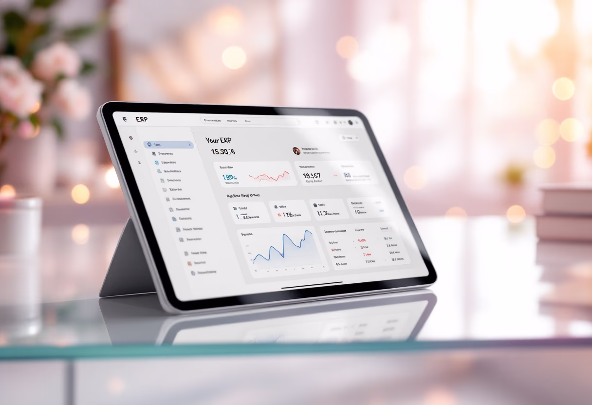 [interface] image of software interface on a tablet (for an erp company)