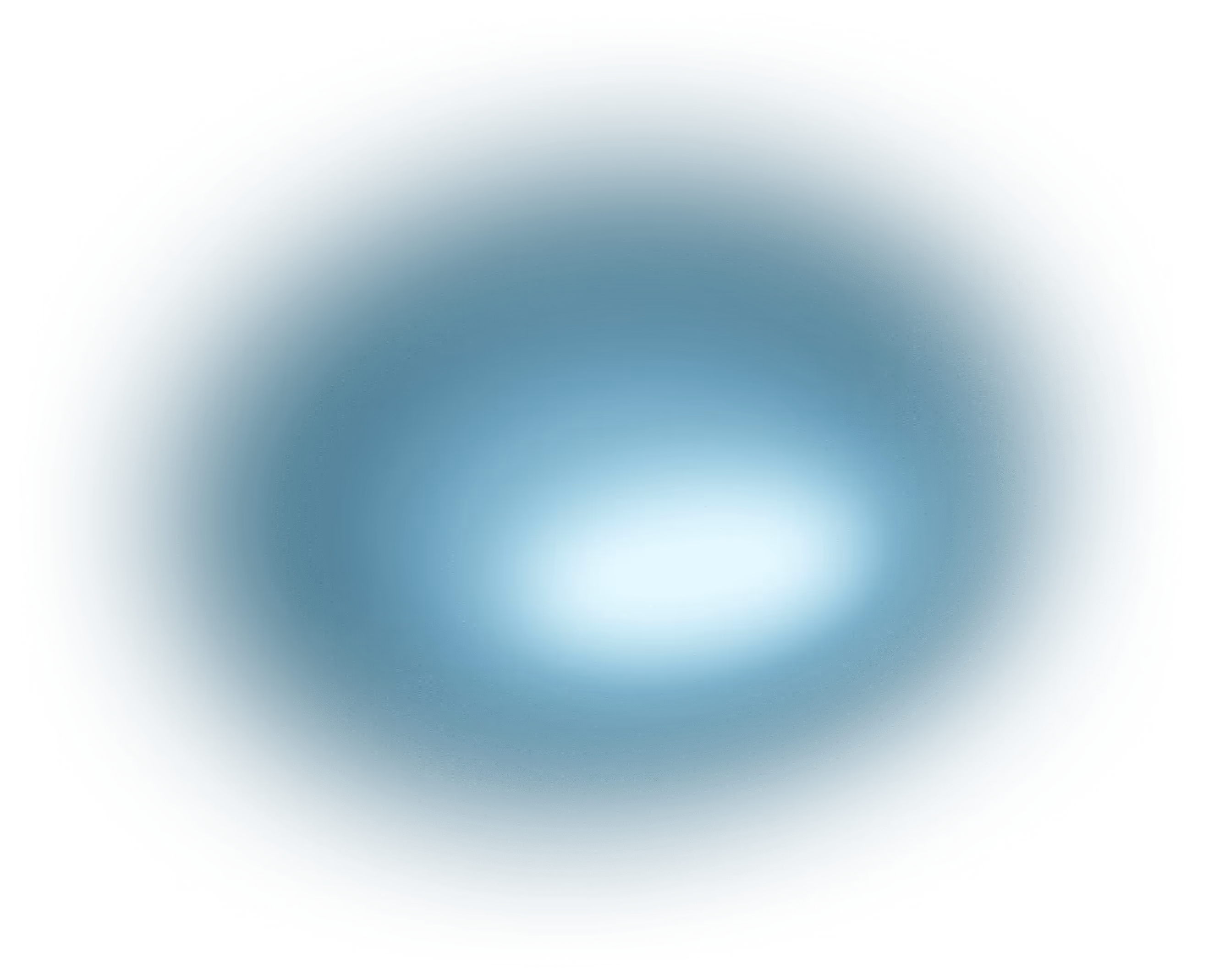 Blauer elliptischer Farbverlauf mit heller Mitte auf dunklem Hintergrund.