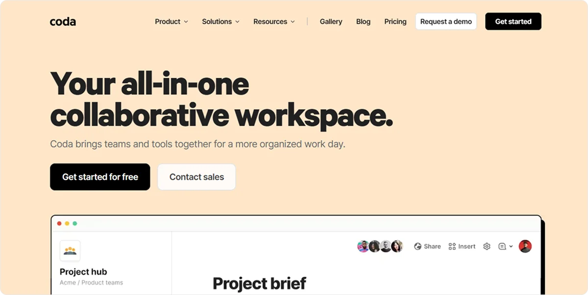 Coda homepage as a Notion alternative — Knowlix offers all-in-one platform with AI Teammate