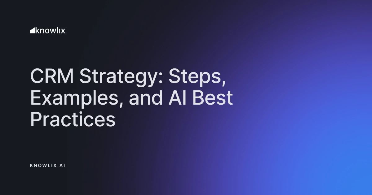 Knowlix and competitor tools compared in CRM Strategy: 10 Steps, Examples, and AI Best Practices