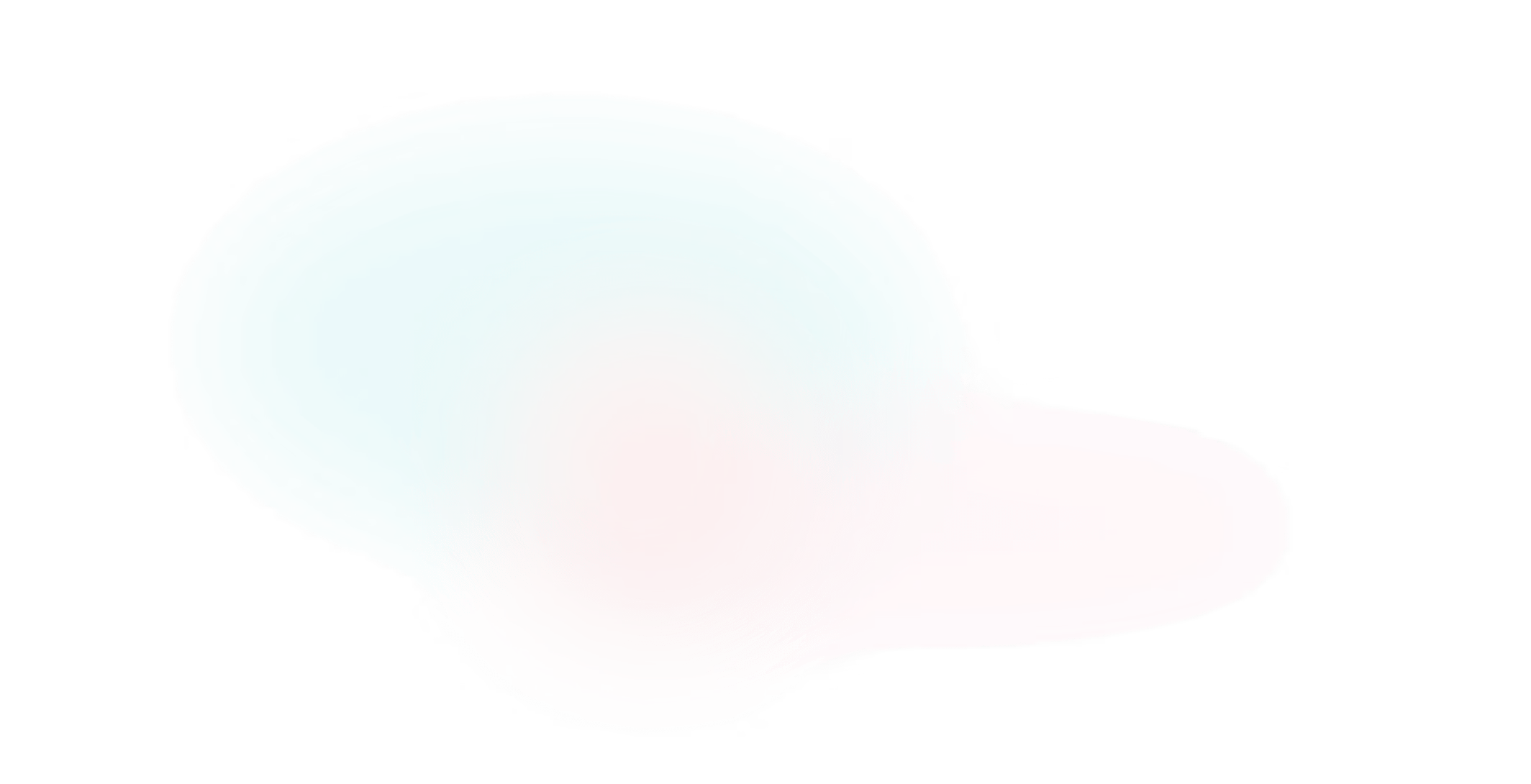 Abstract blurred background with a blue-green shape on the left and a pink-red shape on the right blending into each other.