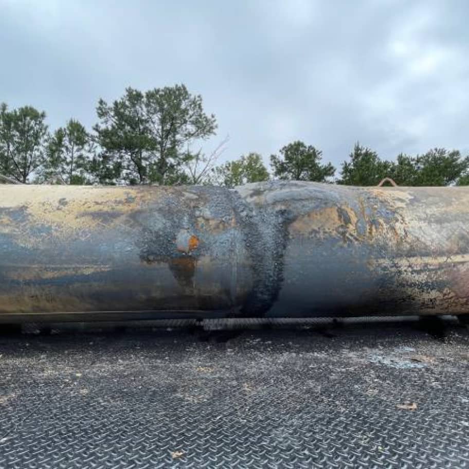 Storage tanks being decommissioned following a lightning-strike fire at a natural gas site in Alabama.