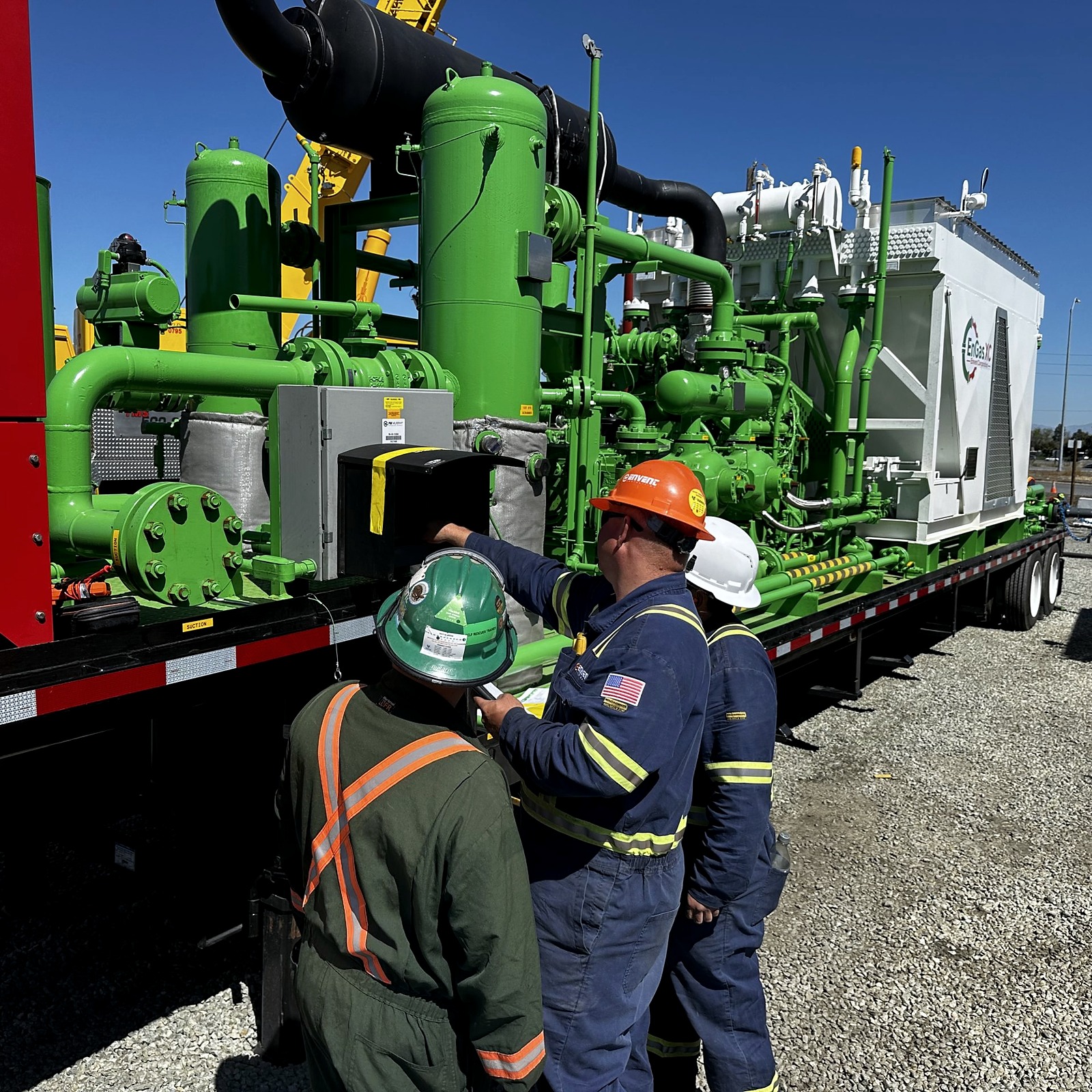 MRR technicians conditioning new pipeline sections in a trench, representing the Pipeline Conditioning/Pickling step