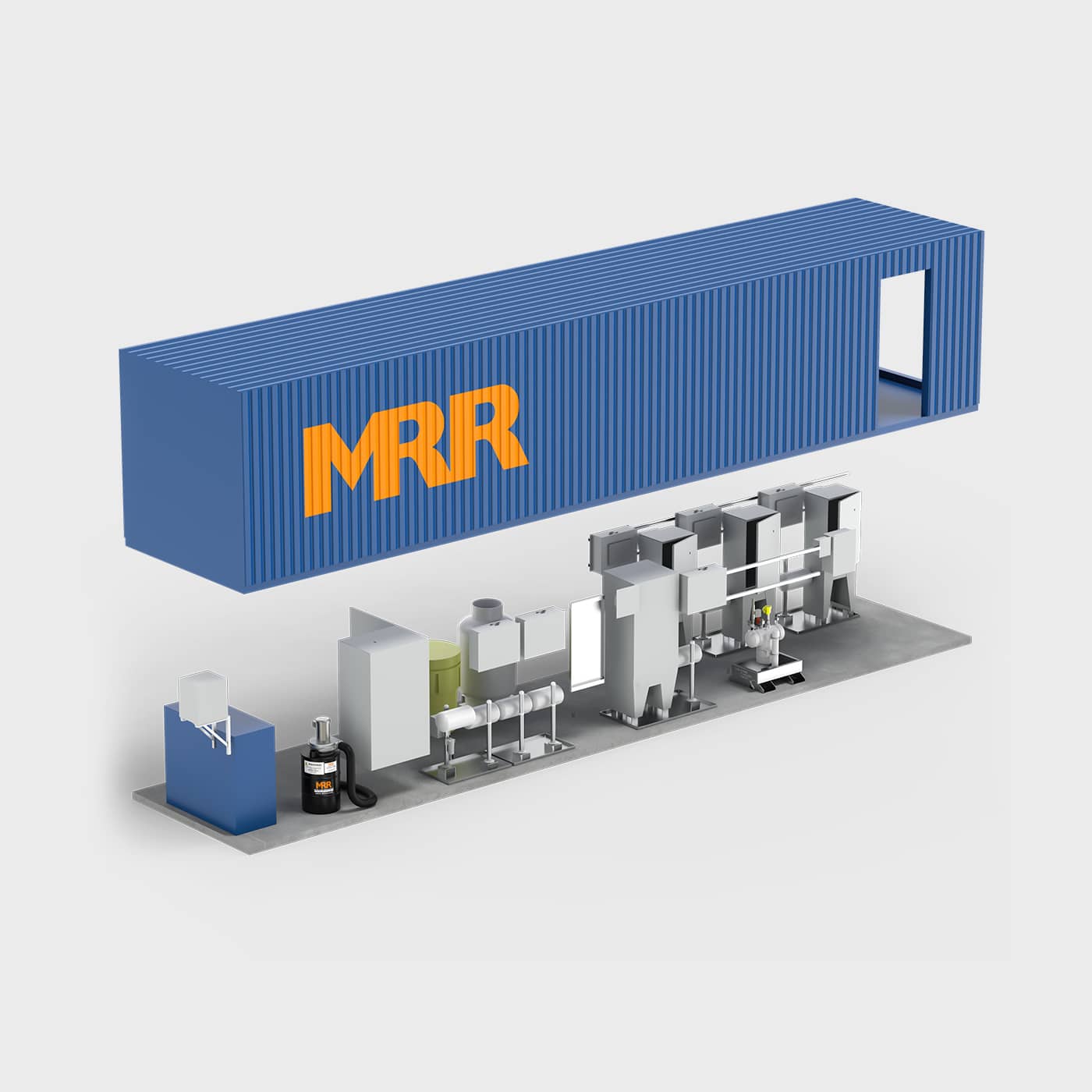 3D rendering of MRR odorization training trailer showing mounted training equipment, front angled view