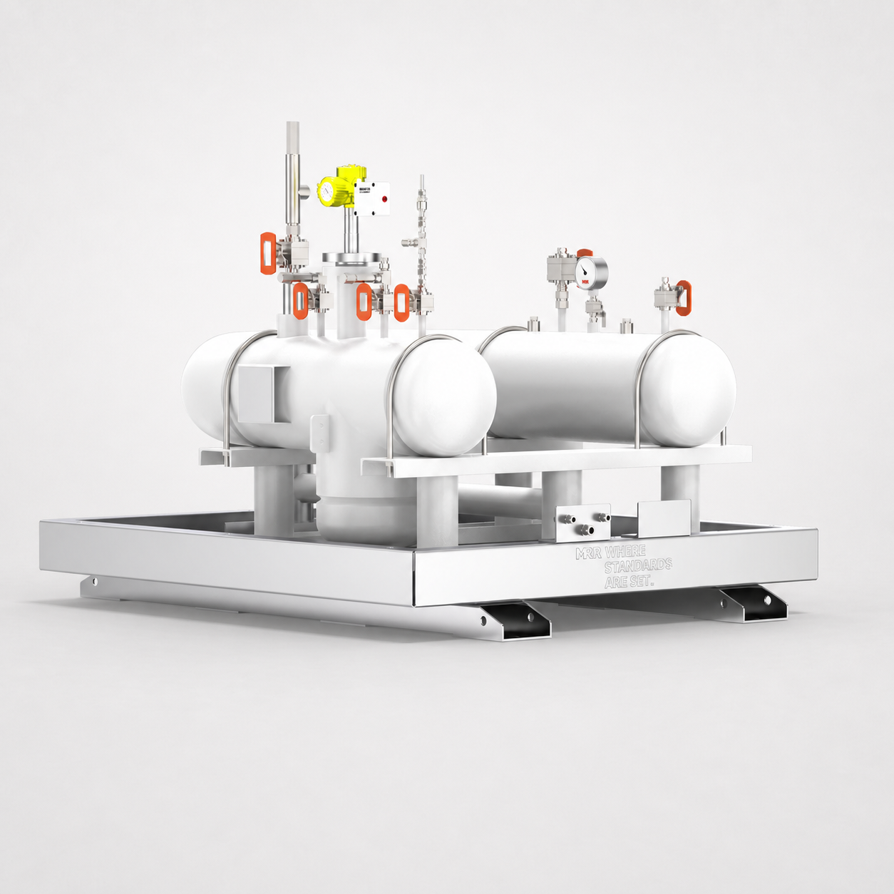 MRR Bypass Odorizer installed on a skid with piping connections
